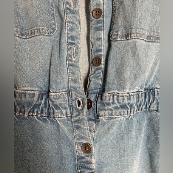 Roxy Denim Romper Left Behind Blue Women Large - Picture 8 of 10